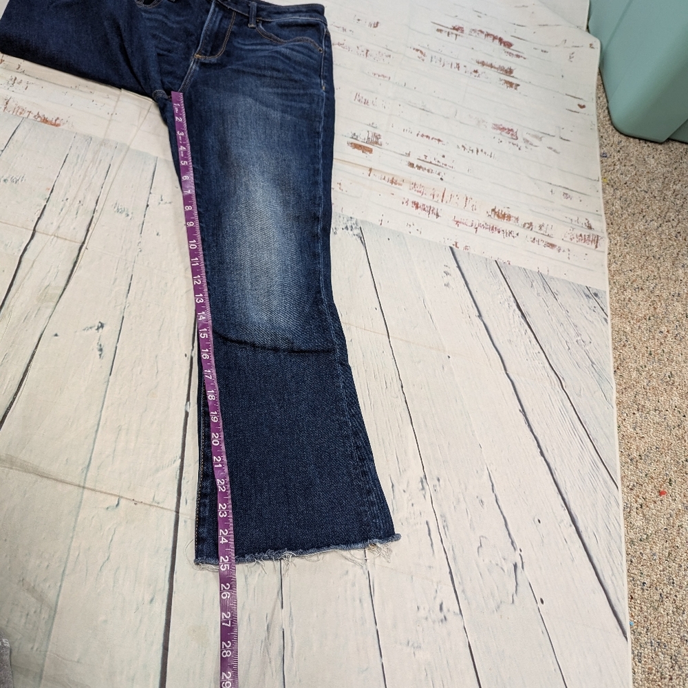 DRIFTWOOD Blue Flare Wide Leg Jeans with Worn-In Look - Picture 5 of 6